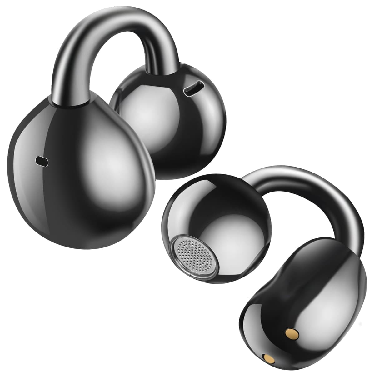 Ultra Open Ear Earbuds,Clip On Headphones with Digital Display Charging Case Bluetooth 5.4 Wireless Lightweight Comfort Bone Conduction earphones IPX7 Waterproof Sport Earphones for Running Fitness