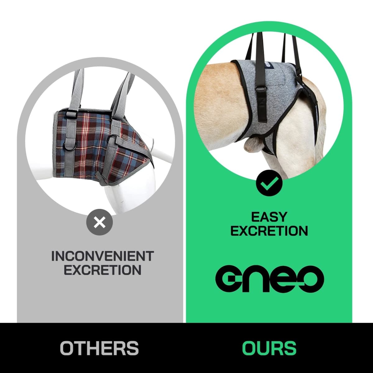 CNEO Dog Lift Harness, Dog Sling for Medium Large Dogs, Adjustable Dog Support Harness for Back Legs, Comfy Design Pet Harness with Padded for Elderly, Injured, Arthritic, Senior, Disabled Dogs thumbnail 2