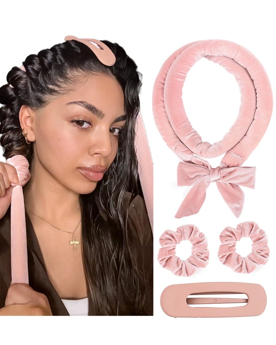 YANIBEST Heatless Hair Curler, No Heat Hair Curlers to Sleep in, Overnight Satin Heatless Curling Set with Hair Scrunchies Clip, for All Hair types — image 1
