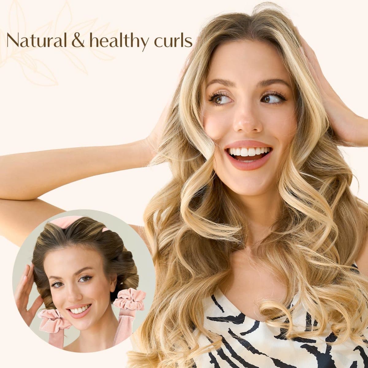 YANIBEST Heatless Hair Curler, No Heat Hair Curlers to Sleep in, Overnight Satin Heatless Curling Set with Hair Scrunchies Clip, for All Hair types thumbnail 2