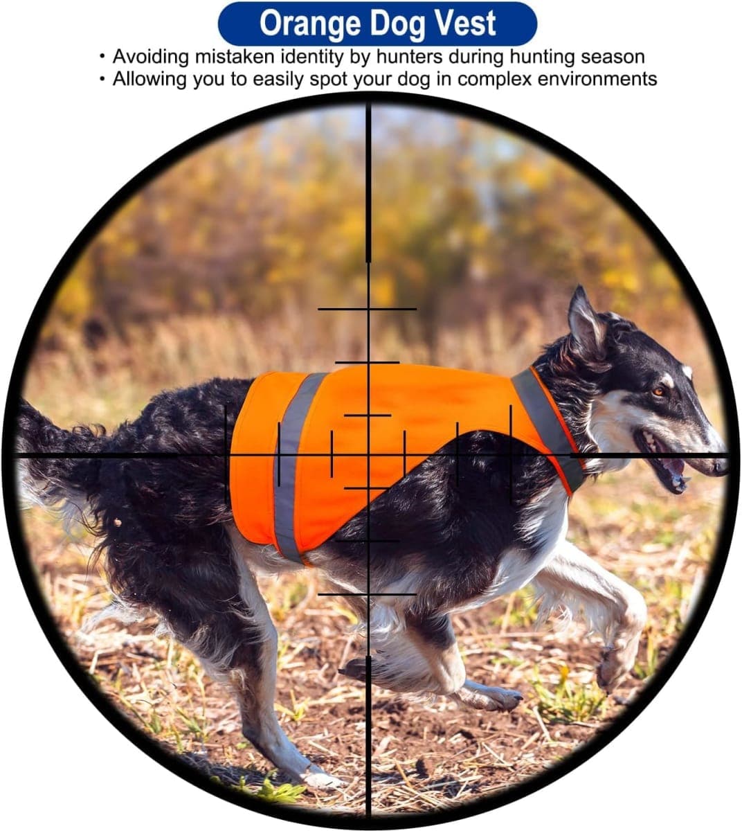 Dog Raincoat, DQGHQME Dog Rain Jacket,Coat Reflective Orange Safety Hunting Dog Vest, 100% Waterproof Dog Rain Coats,Jacket,Poncho,Suit for Small,Medium,Large Breed Dogs. Impermeable Chien. thumbnail 2