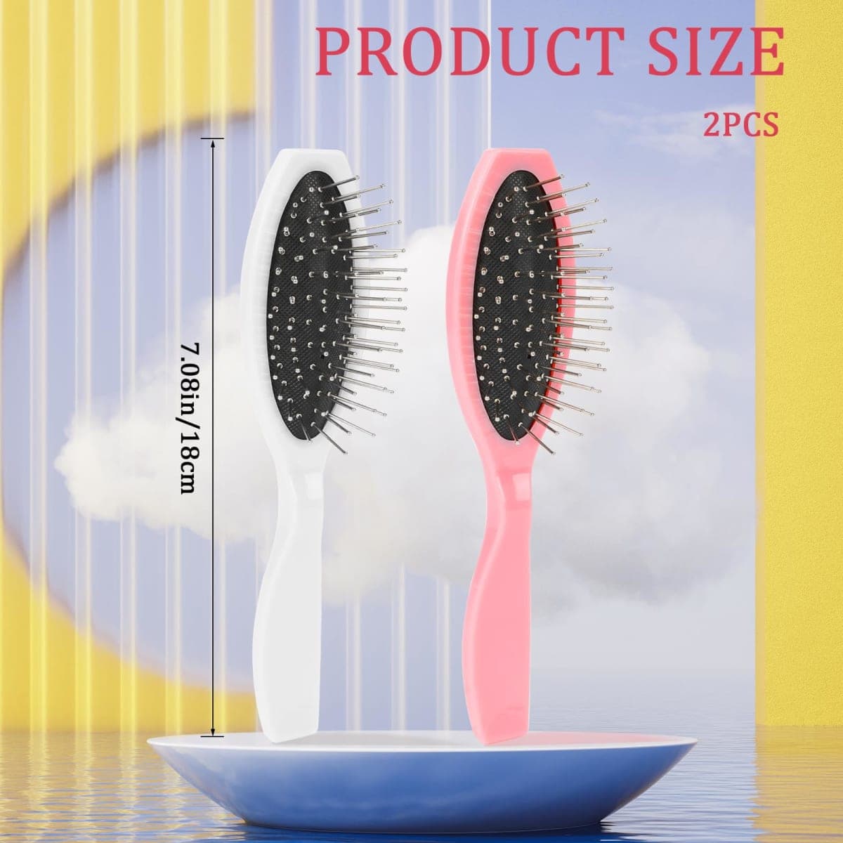 Wig Brush 2 Pcs Wig Brushes for Synthetic Hair Wigs and Human Hair Stainless Steel Wig Wire Detangling Brushes Portable Wet Brush Comb Professional Synthetic Hair Brush Extension Brushes for Women thumbnail 2