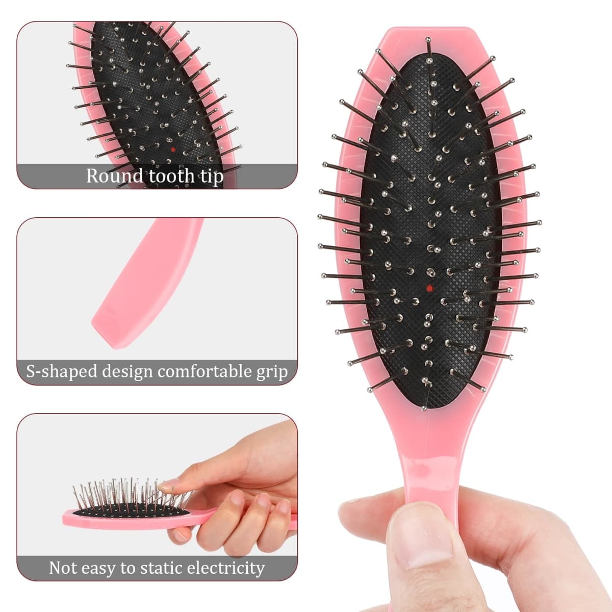 Wig Brush 2 Pcs Wig Brushes for Synthetic Hair Wigs and Human Hair Stainless Steel Wig Wire Detangling Brushes Portable Wet Brush Comb Professional Synthetic Hair Brush Extension Brushes for Women thumbnail 3