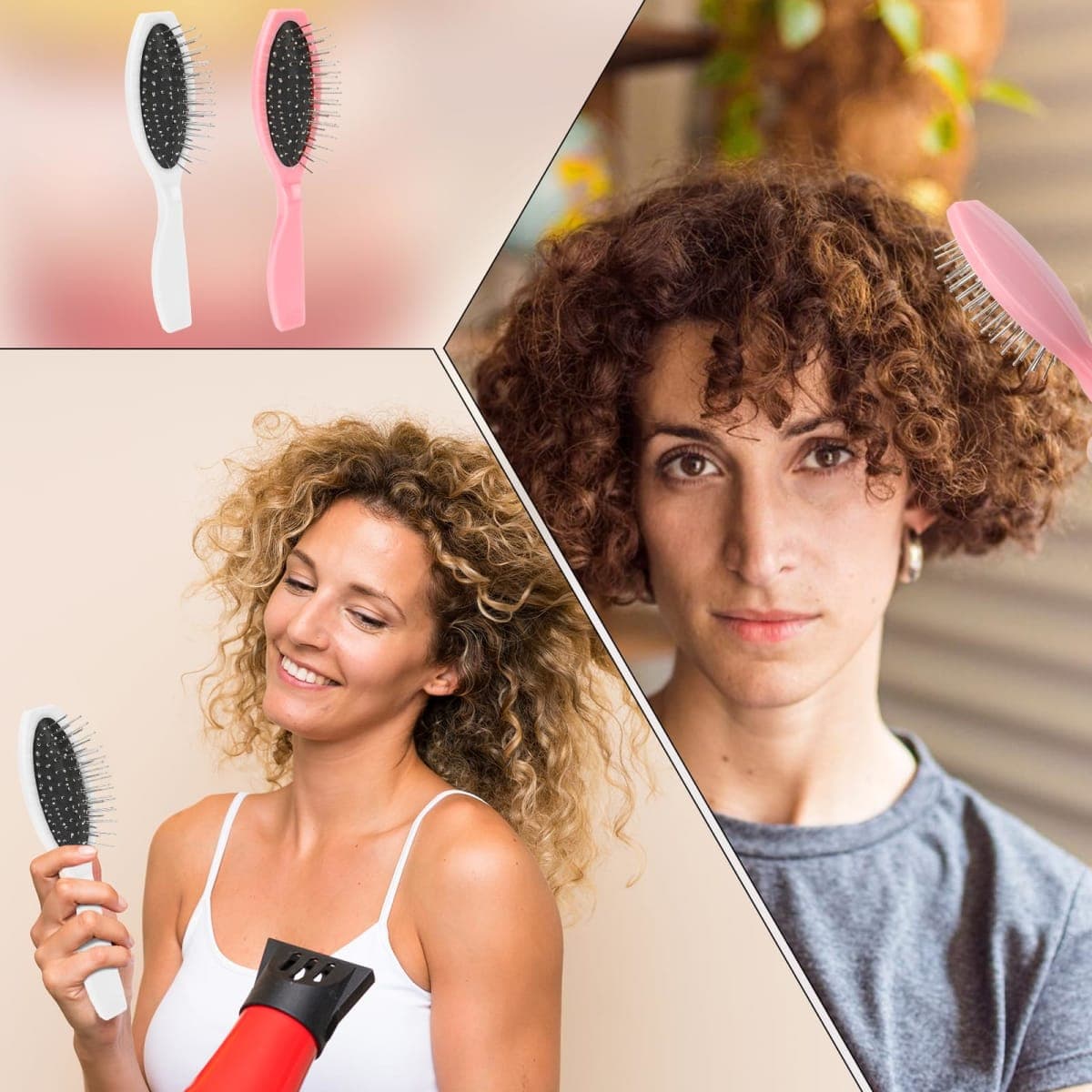 Wig Brush 2 Pcs Wig Brushes for Synthetic Hair Wigs and Human Hair Stainless Steel Wig Wire Detangling Brushes Portable Wet Brush Comb Professional Synthetic Hair Brush Extension Brushes for Women thumbnail 5