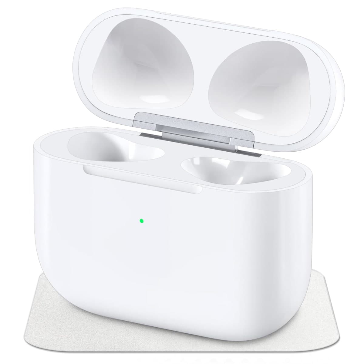 Wireless Charging Case Compatible with AirPods 3rd Generation, Case Replacement for AirPods 3, Bluetooth Pairing Sync Button, Includes Gray Microfiber Cleaning Cloth, Earbuds Not Included