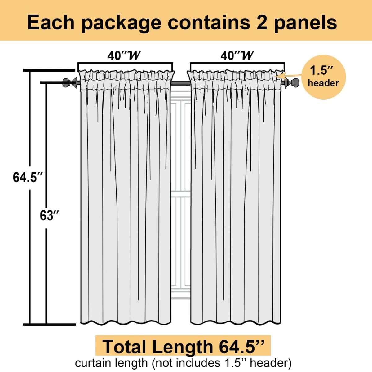 Lecloud White Sheer Curtains 63 Inch Length 2 Panels, Elegant Voile Drapes for Dinning Small Windows, Light Filtering Gauzy Curtain for Living Room Bedroom Bathroom, Dual Rod Pocket, 40" W x 63" L thumbnail 3