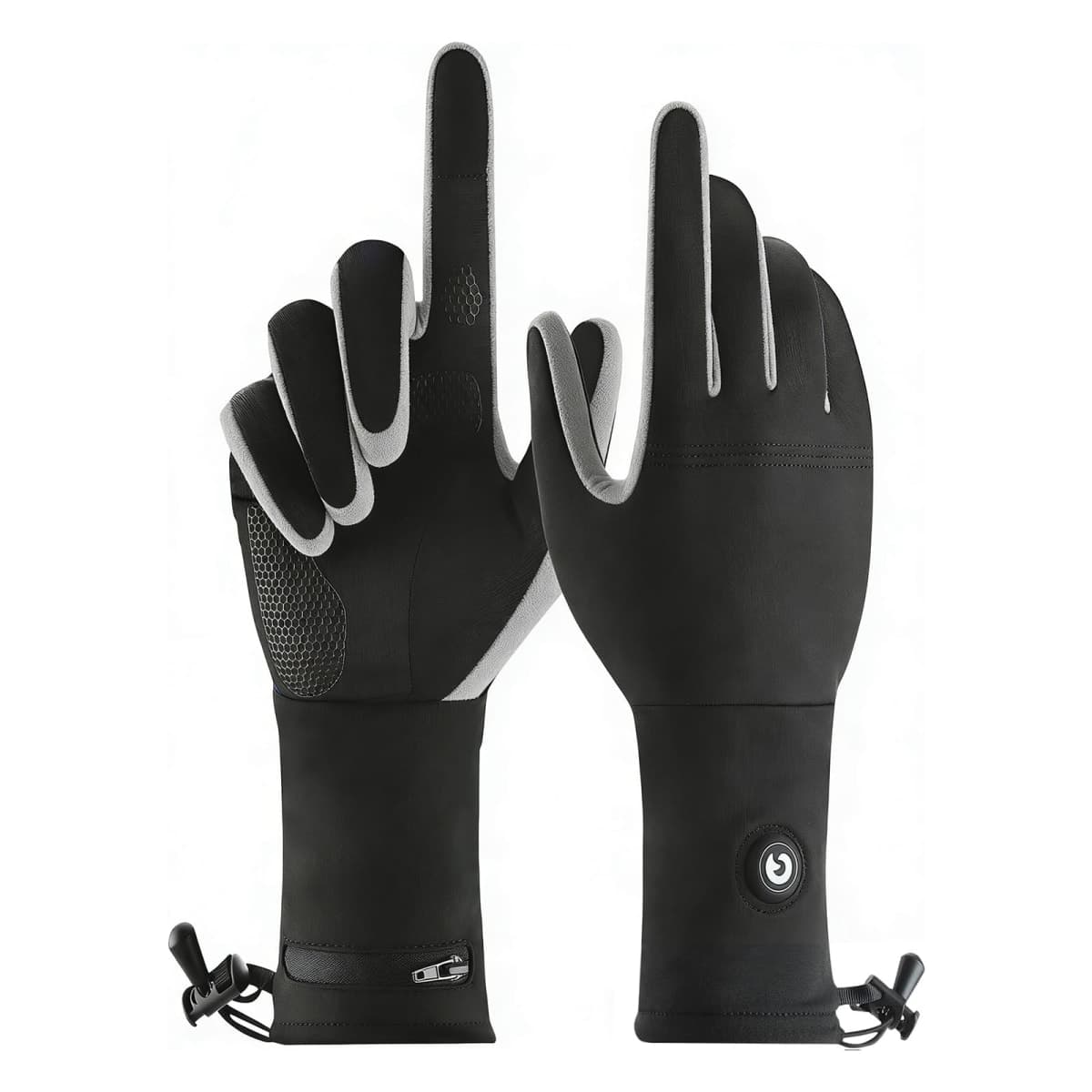 Heated Glove Liners for Men Women, Rechargeable Battery Electric Heated Gloves, Winter Warm Glove Liners for Arthritis Raynaud, Thin Gloves Motorcycle Ski Snowboarding Riding Hiking (Black-Gray, M) thumbnail 2