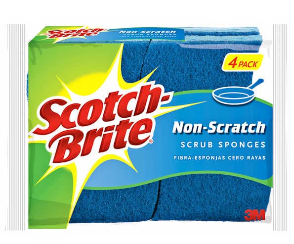 3M Scotch-Brite Sponges: Non-Scratch Scrub Sponge / 4-Pack (Blue) thumbnail 4