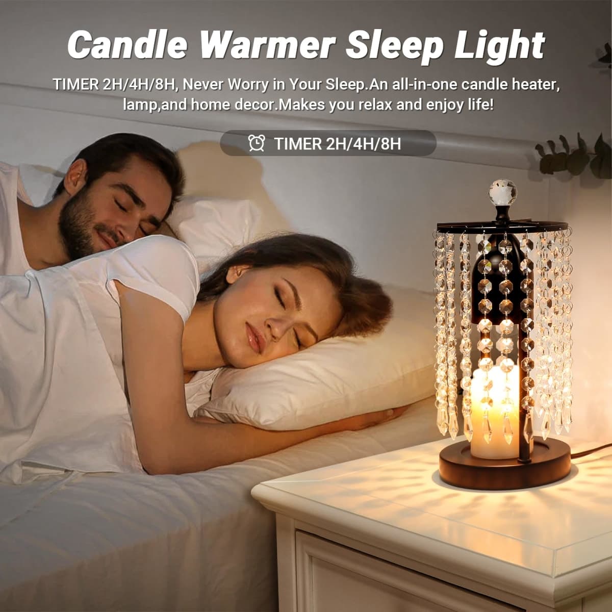Candle Warmer Lamp with Timer and Dimmer - Electric Candle Warmer ,Crystal Candle Lamp for Bedroom Decor, Flameless Scented Candle Light Warmer,House Warming Gifts New Home, Christmas Gifts for Women thumbnail 5