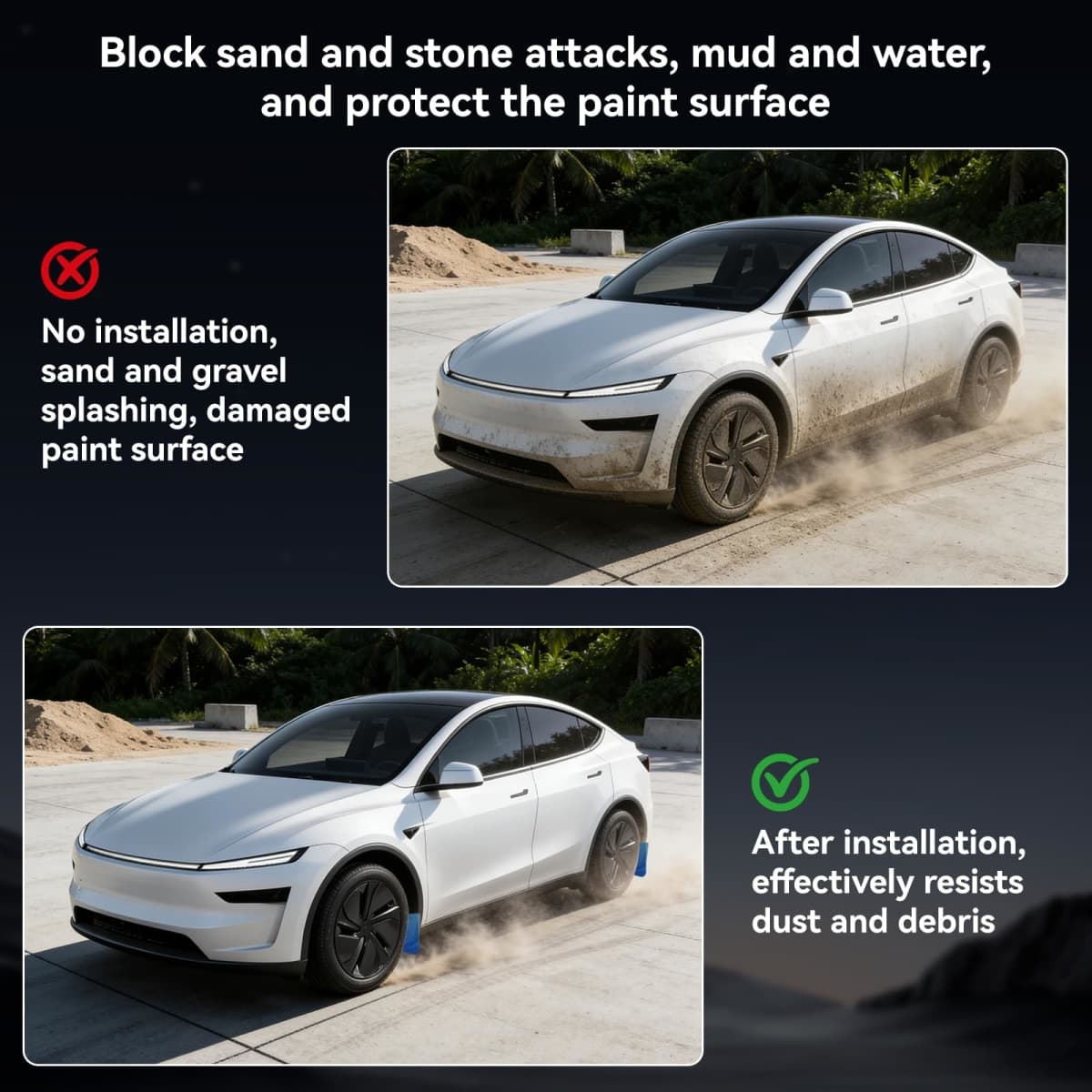 OZPYKAE for Tesla New Model Y Juniper Mud Flaps,Splash Guards Fenders No Drilling No Tape Mudflaps All Weather Protector Mudguards for Model Y Juniper Exterior Accessories thumbnail 2