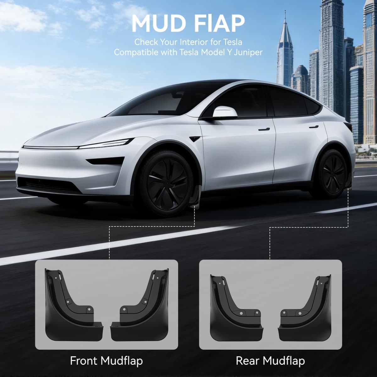 OZPYKAE for Tesla New Model Y Juniper Mud Flaps,Splash Guards Fenders No Drilling No Tape Mudflaps All Weather Protector Mudguards for Model Y Juniper Exterior Accessories thumbnail 3
