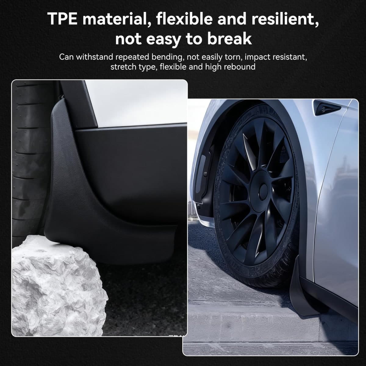 OZPYKAE for Tesla New Model Y Juniper Mud Flaps,Splash Guards Fenders No Drilling No Tape Mudflaps All Weather Protector Mudguards for Model Y Juniper Exterior Accessories thumbnail 5
