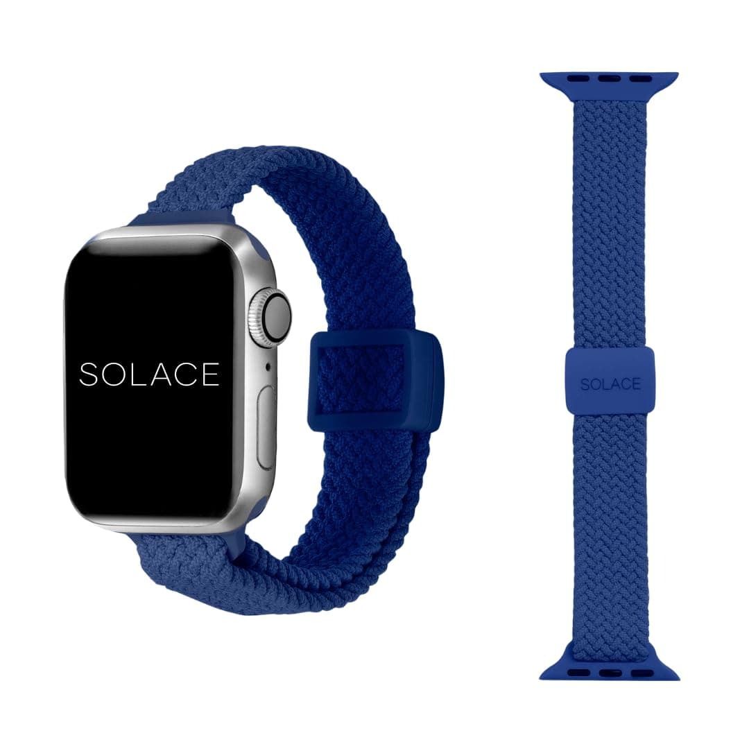 Solace Bands Slim Imperium Adapt Adjustable Nylon Braided Watch Band - Compatible w/All Apple Watches - Solace Apple Watch Bands for Women & Men - Smart Watches Band Series 11 10 9 8 7-1 SE - (Blue) — image 1