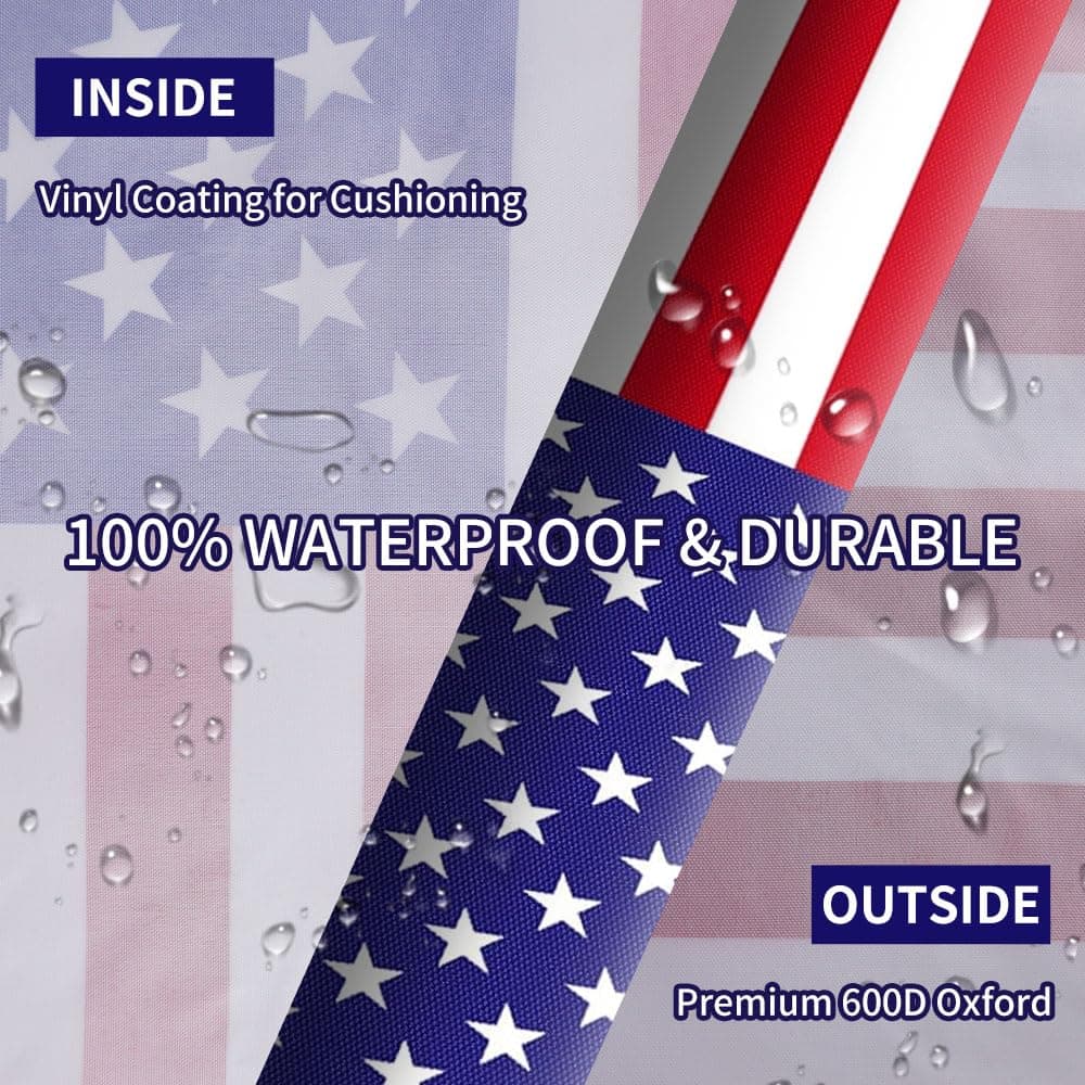 Outdoor TV Cover American Flag 52-55 Inch, HOMEYA 600D Heavy Duty Weatherproof TV Screen Protector, Waterproof Zipper Front Flap&Bottom, Outside Television Enclosure for LED LCD Flat Screen TV thumbnail 3