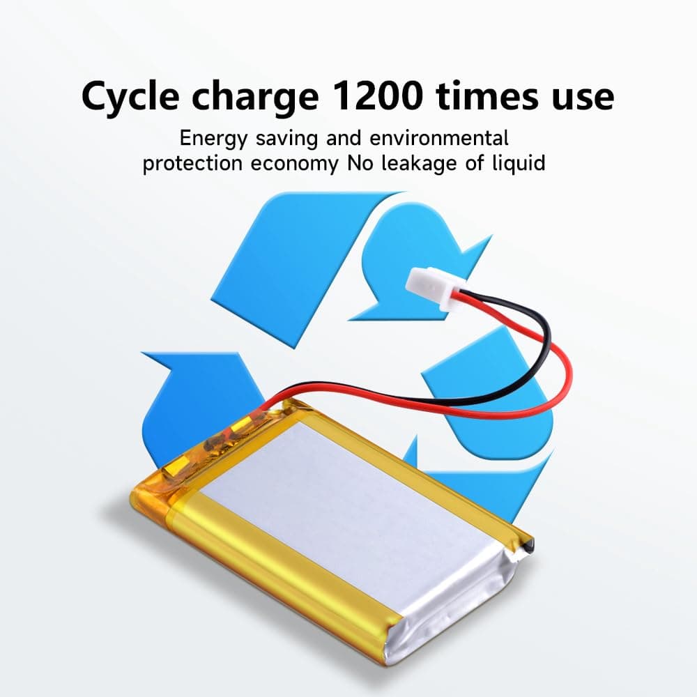 2 Pack 3.7V 2000mAh 103450 Lipo Battery, 3.7V 103450 Lithium Polymer Rechargeable Batteries with JST Connector for PS4 Controller CUH-ZCT1 Series, GPS, Gaming Headset and DIY 3.7-5V Electronic Devices thumbnail 4