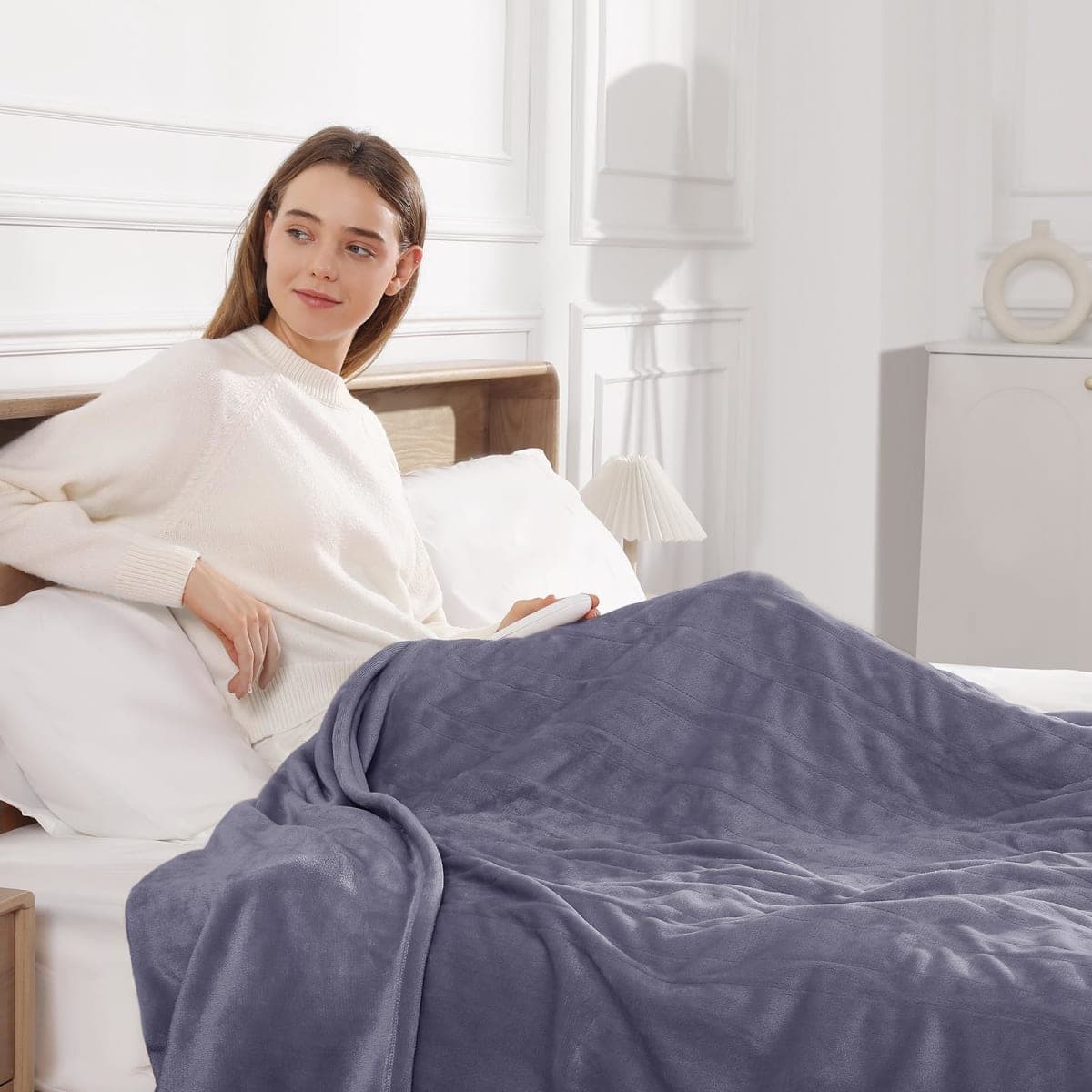 Heated Blankets King Size Electric Blankets 100''X90'', Soft Cozy Flannel Electric Blanket King with Dual Controllers, 5 Heating Level & 10 Hour Auto Off, ETL Certified & Machine Washable, Warm Gifts thumbnail 2