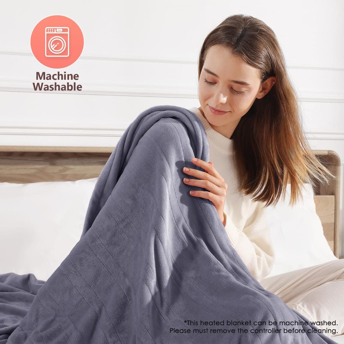 Heated Blankets King Size Electric Blankets 100''X90'', Soft Cozy Flannel Electric Blanket King with Dual Controllers, 5 Heating Level & 10 Hour Auto Off, ETL Certified & Machine Washable, Warm Gifts thumbnail 3