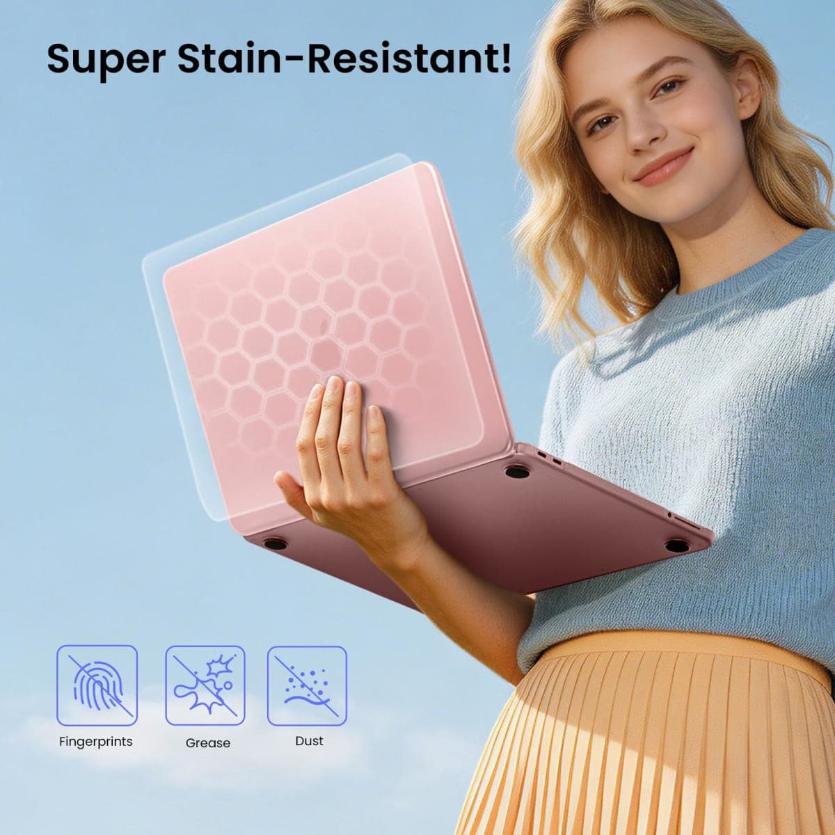BlueSwan for MacBook Neo 13 inch Case 2026, True-to-Official Color, Precise Fit, Scratch-Resistant Matte Hard Shell Protective Laptop Cover for MacBook Neo with A18 Pro Chip Model A3404, Matte Blush thumbnail 4