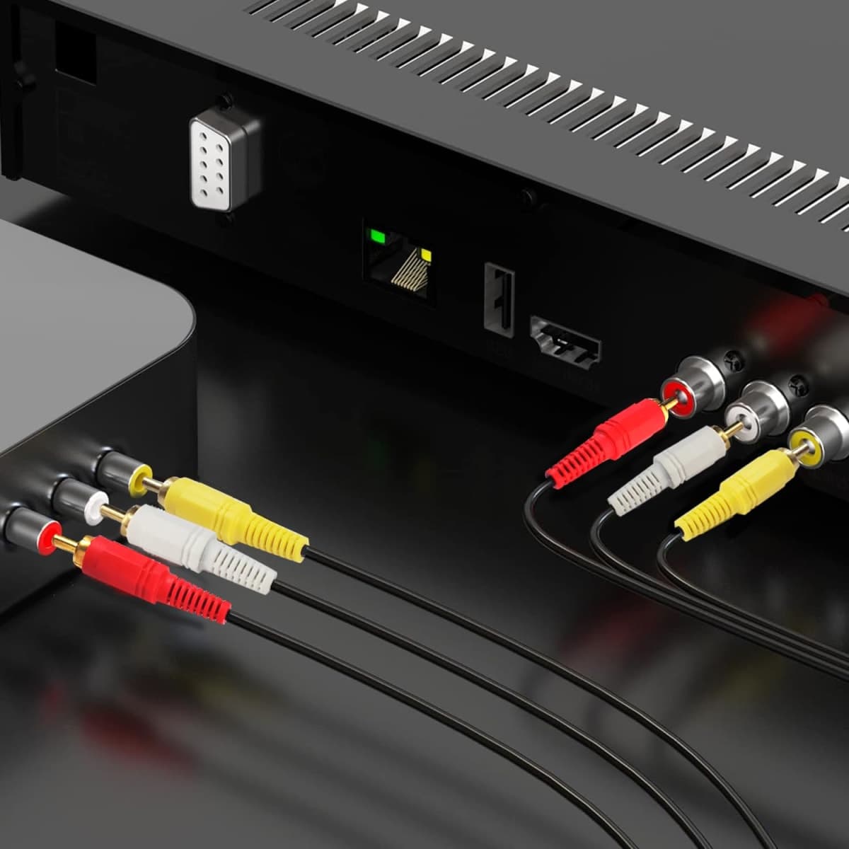 RCA Cable, AV Cable Gold Plated, Yellow/White/red connectors 3 Male to 3 Male-4.6 Feet/1PCS thumbnail 5