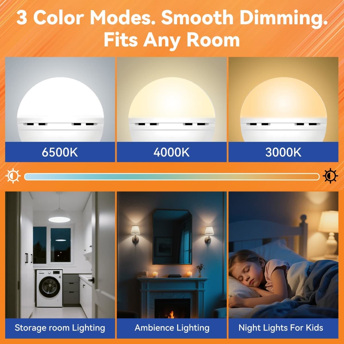 Neporal MagixPro Remote Rechargeable Light Bulbs, USB & Socket Charging, 1800mAh Battery, Dimmable LED Bulb for Hardwired Non-Wired Lamps Sconces, Touch+Remote Control, Wall Switch Compatible, 2 Pack thumbnail 5