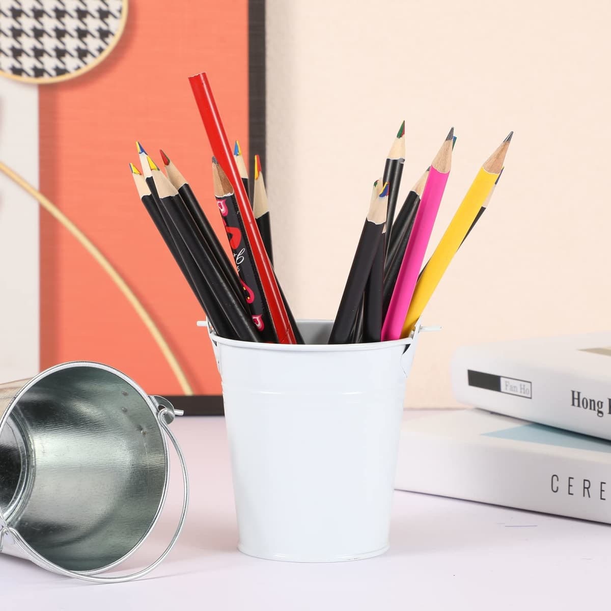 Didaey Mini Metal Buckets with Handles Galvanized Buckets 3.15 Inch Mini Container Pails for Metal Tin Plant Holder Pail for Wedding Decoration Party Favor(White,28 Pcs) thumbnail 4
