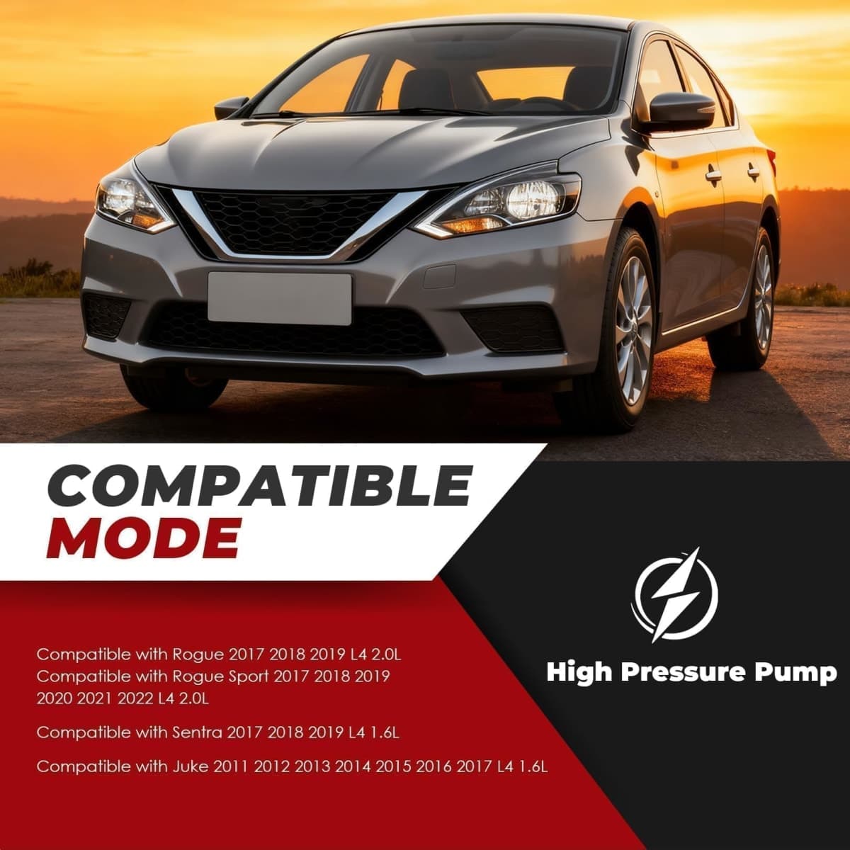 Nakkaa High Pressure Fuel Pump Compatible with Rogue 2017-2019 Rogue Sport 2017-2022 Sentra 2017-2019 Juke 2011-2017 L4 1.6L 2.0L Replace HM10021 GDP50 16630BV80A 16630HY00A thumbnail 2