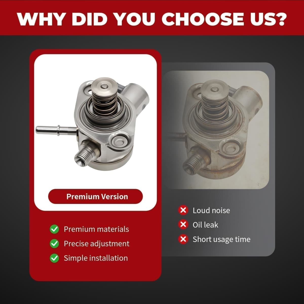 Nakkaa High Pressure Fuel Pump Compatible with Rogue 2017-2019 Rogue Sport 2017-2022 Sentra 2017-2019 Juke 2011-2017 L4 1.6L 2.0L Replace HM10021 GDP50 16630BV80A 16630HY00A thumbnail 3