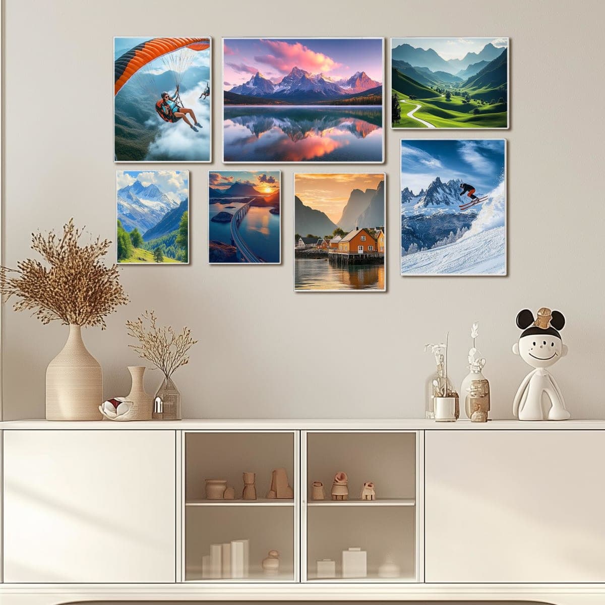 Wbtran 11x14 Acrylic Picture Frame, Clear Frameless Photo Frame for Wall Mount, No Drilling Picture Frames with Tape, Pack of 5 Floating Hanging Picture Frames for Home, School, Office thumbnail 5