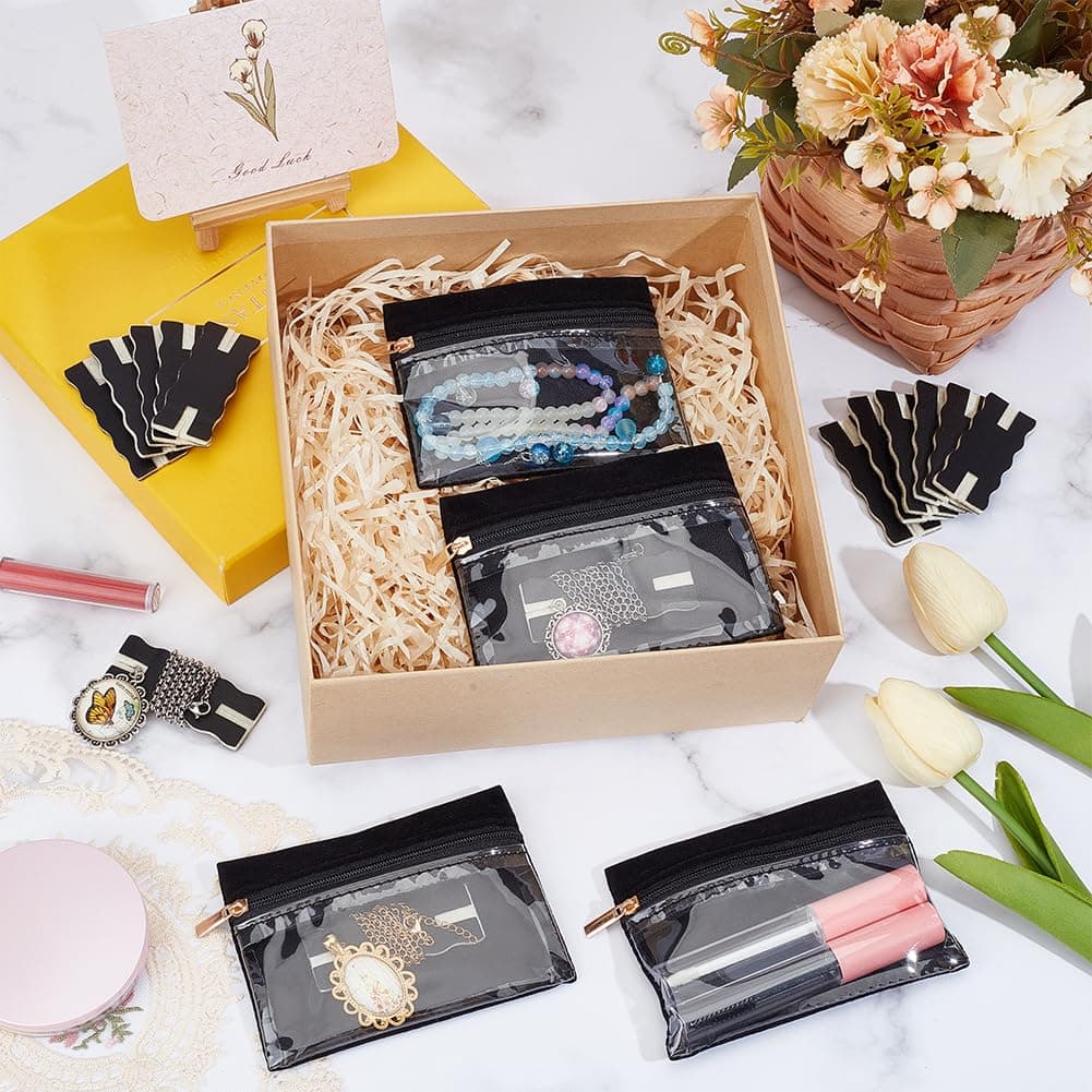 OLYCRAFT 10Pcs Black Portable Tangle-Free Necklaces Organizer with 4Pcs Bags Tangle-Free Jewelry Organizer Necklace Card Holder Universal Jewelry Storage Case for Home Travel Chain Necklaces Storage thumbnail 4