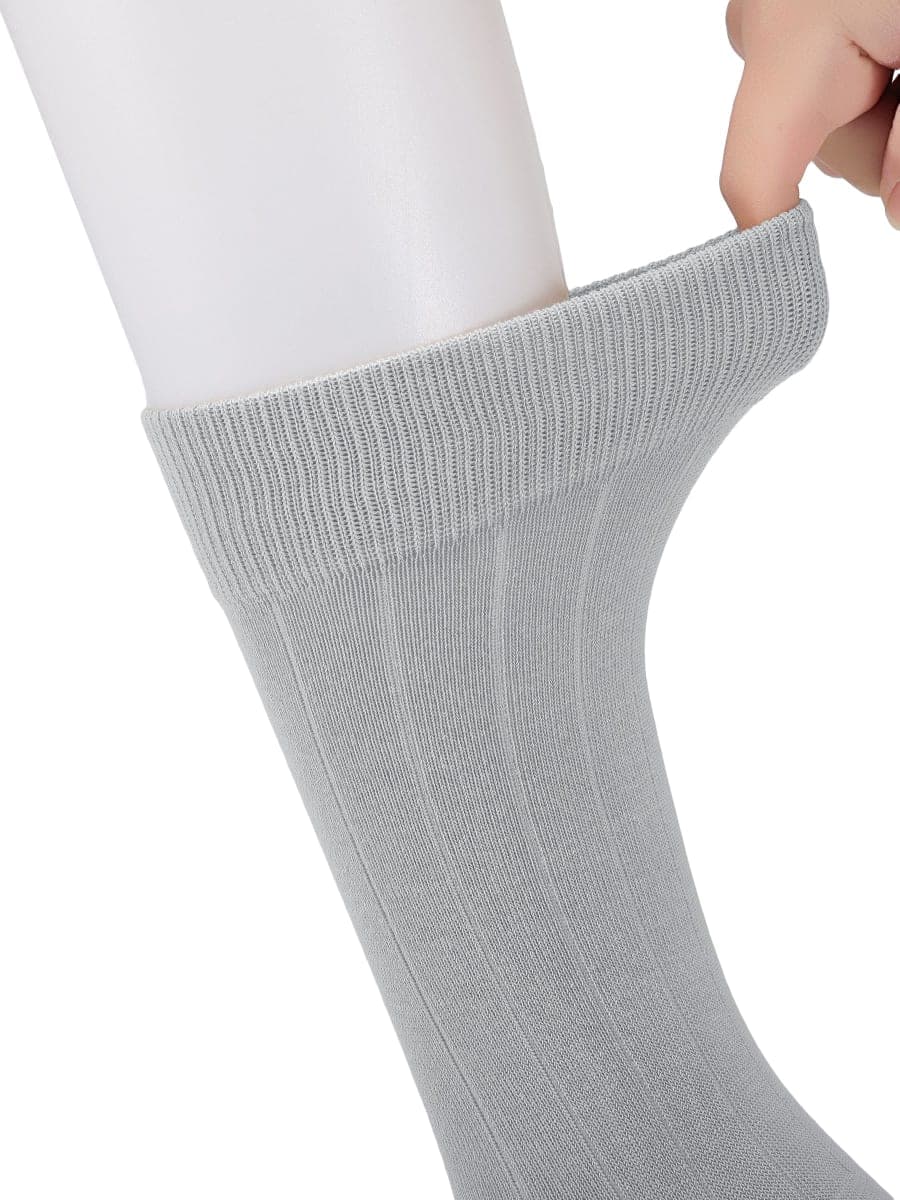 Forony Mens Dress Socks Soild Purple Ribbed Crew Socks Cotton Dress Socks for Men Dress Socks Size 8-13 One Pair thumbnail 2