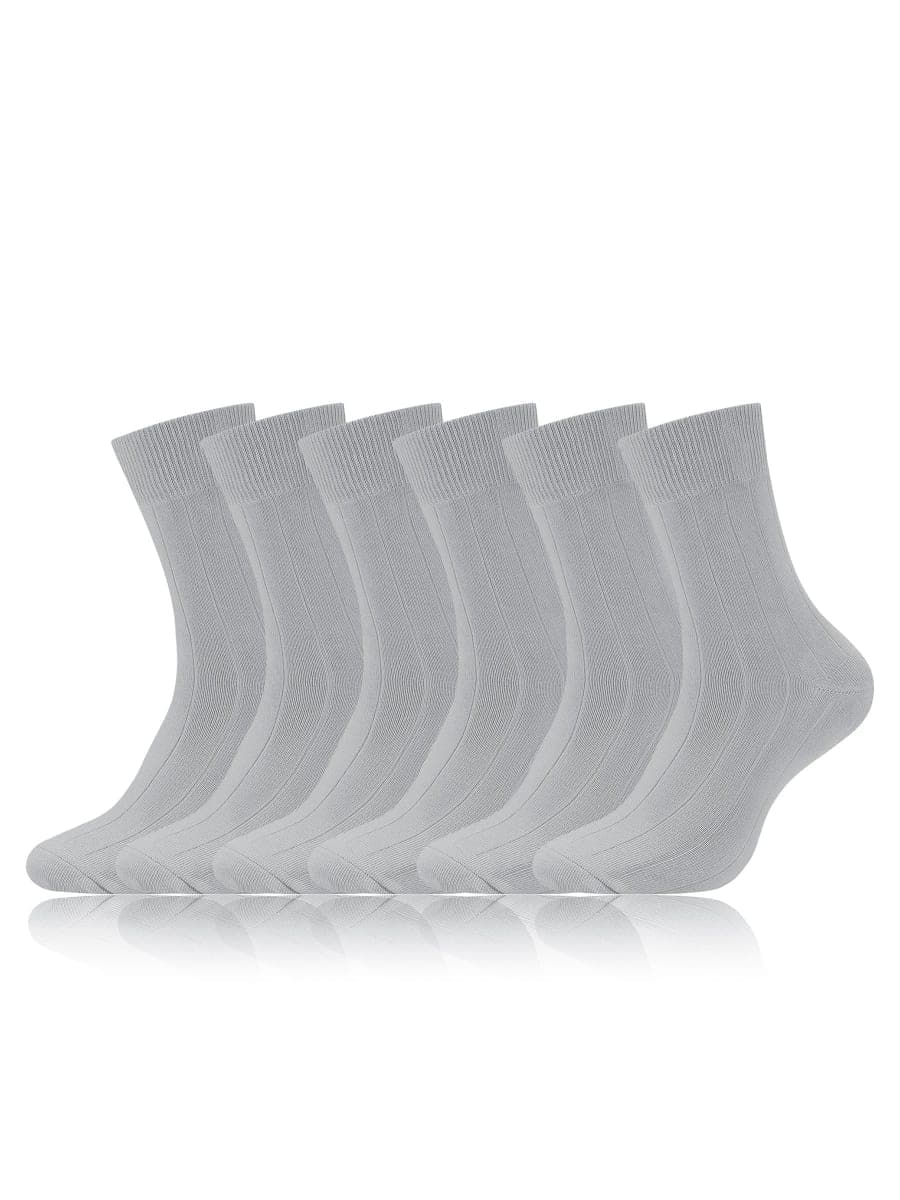 Forony Mens Dress Socks Soild Purple Ribbed Crew Socks Cotton Dress Socks for Men Dress Socks Size 8-13 One Pair thumbnail 5