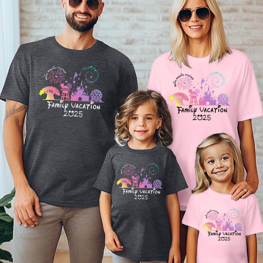 Family Vacation Shirts 2025 Family Matching Outfit Magical Animal Land Tshirt Family Trip Couples Travel Tops, Pink, XX-Large thumbnail 5