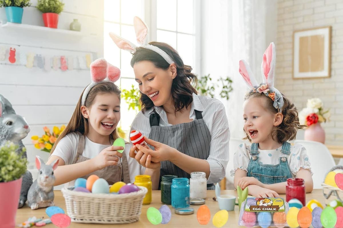 Chochkees 12-Pack Easter Egg Chalk, Sidewalk Chalk for Kids, Easter Basket Stuffers Gifts Fillers, Perfect For Easter Egg Hunt, Party Favors, 2.5" Inch thumbnail 2