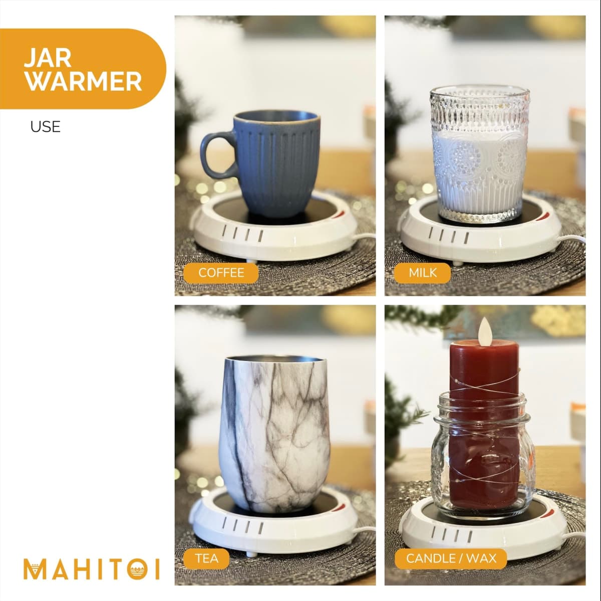 Durable Heavy Portable Large Warmer Safe Plate for Candle Jar & Mug Warmer, Space Black Pack thumbnail 4