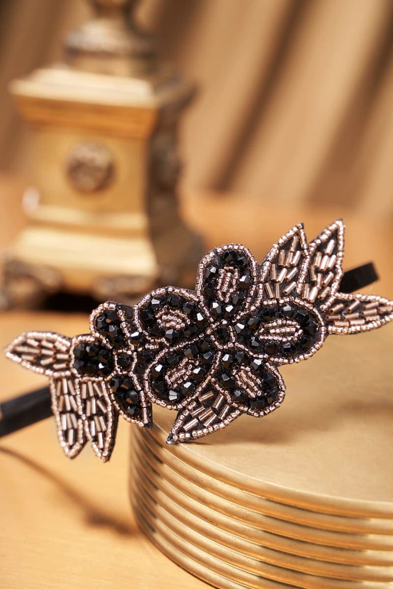 BABEYOND Flapper Headband 1920s Headpiece - Art Deco Headpiece Rhinestone Hair Accessories for Women (Style2-Blue) thumbnail 3