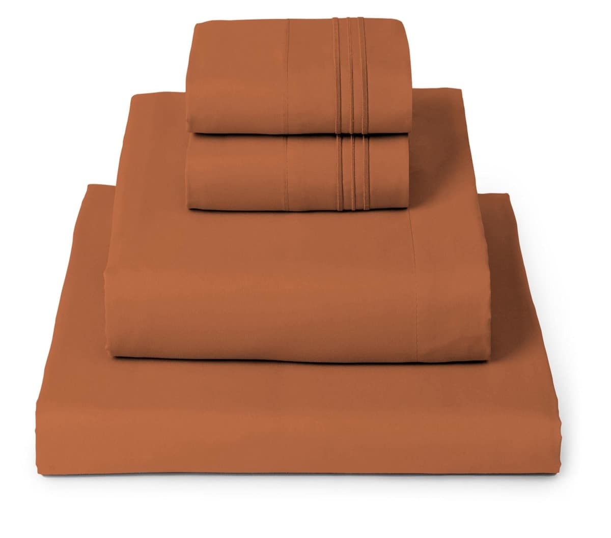 Mellanni King Sheets Set - 4 PC Iconic Collection Bedding - Hotel Luxury, Extra Soft, Cooling Bed Sheets - Wrinkle, Fade, Stain Resistant (King, Terracotta) — image 1