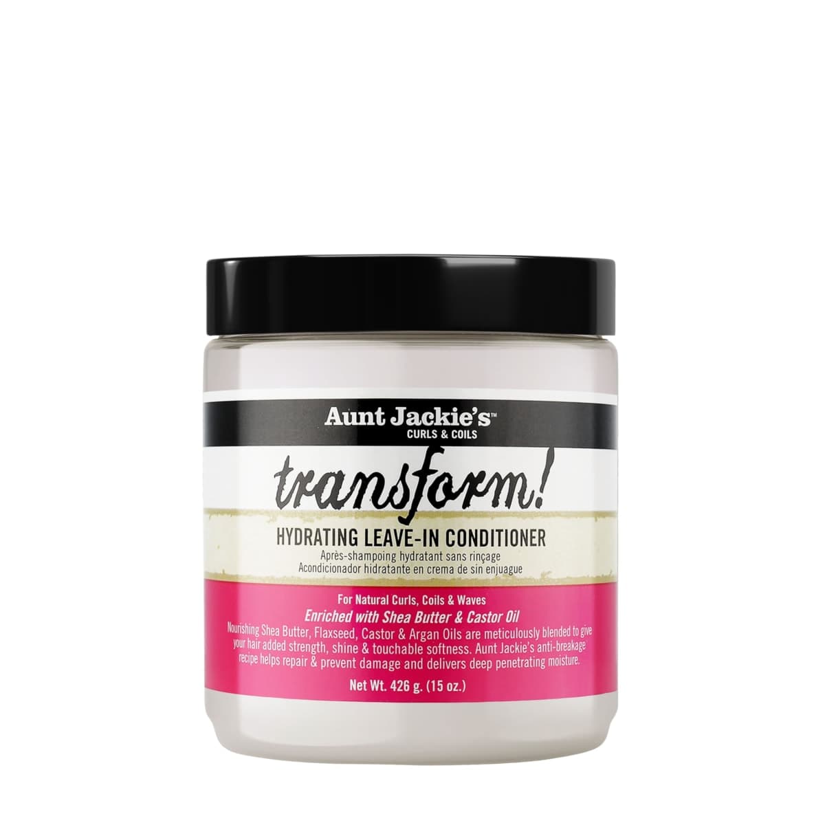 Aunt Jackie's Curls and Coils Transform Hydrating Leave-In Creme Conditioner for All Hair Types and Textures, 15 oz — image 1