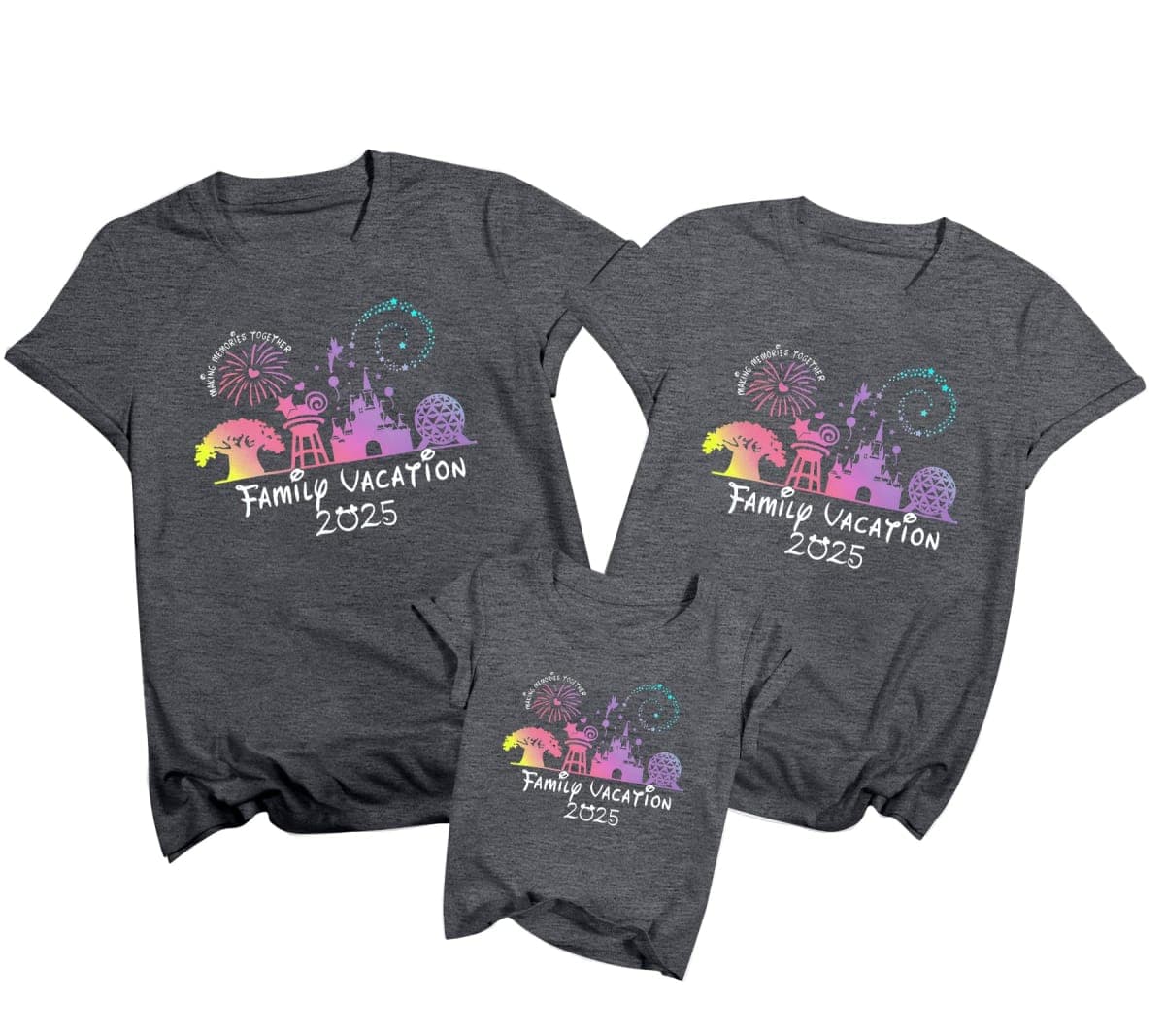 Family Vacation Shirts 2025 Family Matching Outfit Magical Animal Land Tshirt Family Trip Couples Travel Tops, Dark Grey, Medium — image 1
