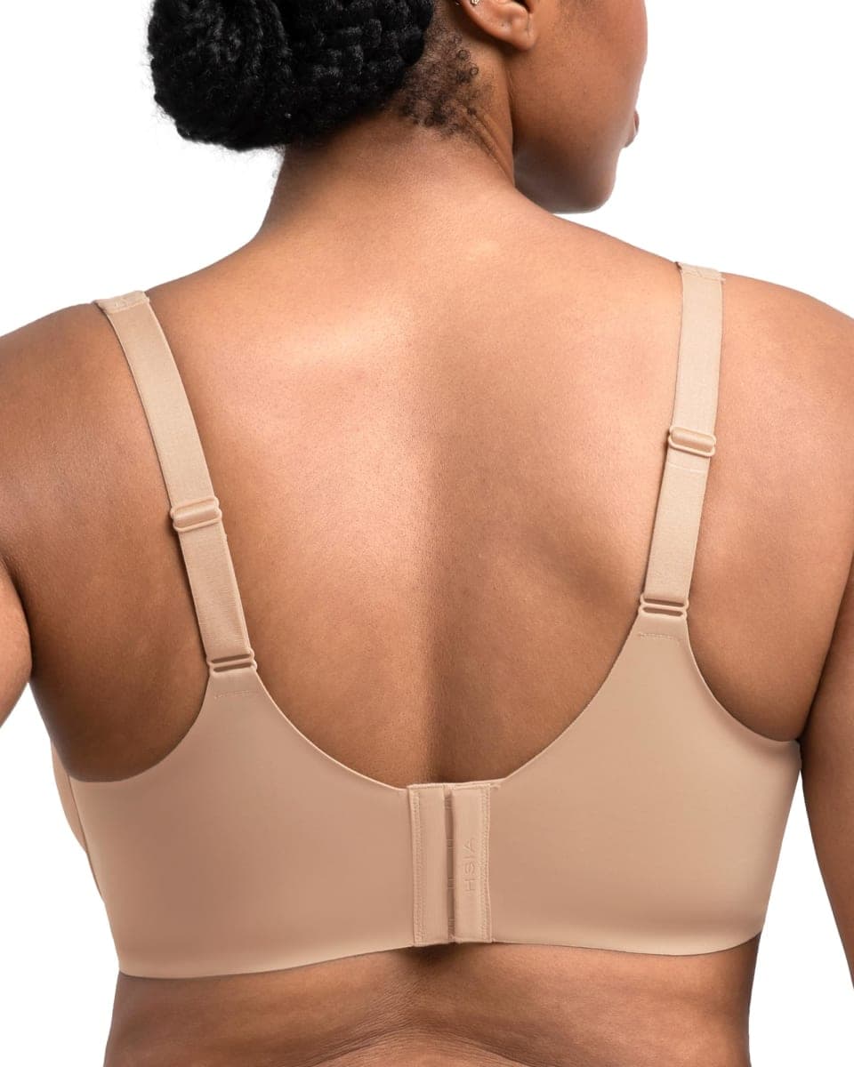 HSIA Minimizer Bras for Women Plus Size Full Coverage Unlined T Shirt Bra Seamless Underwire Cool Comfort Daily Bras Light Beige thumbnail 3