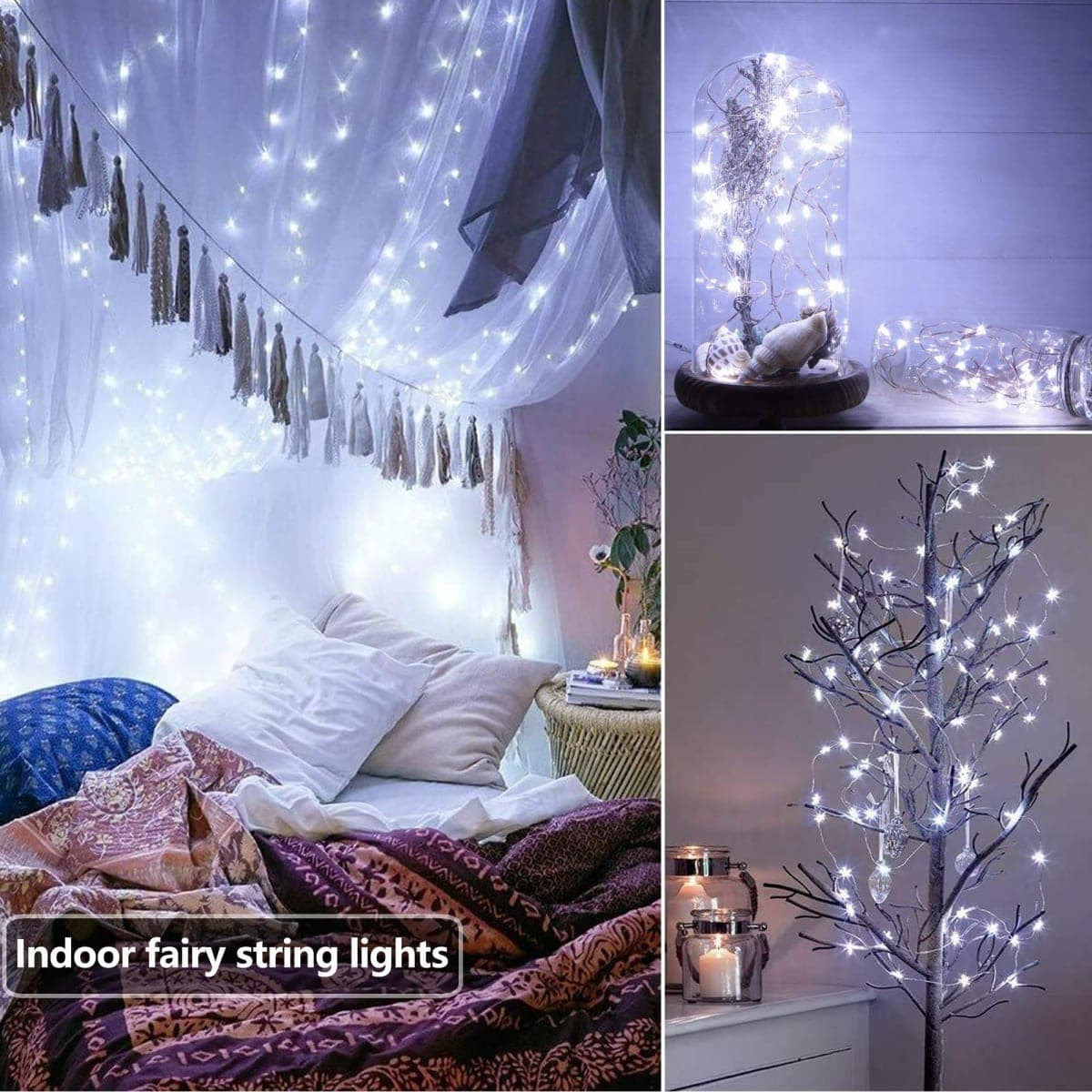 Joomer Battery String Lights, 2PACK Total 32FT 100 LED Battery Operated String Light, Twinkle Fairy Lights with Timer for Indoor Decor- Batteries not Included (White) thumbnail 2