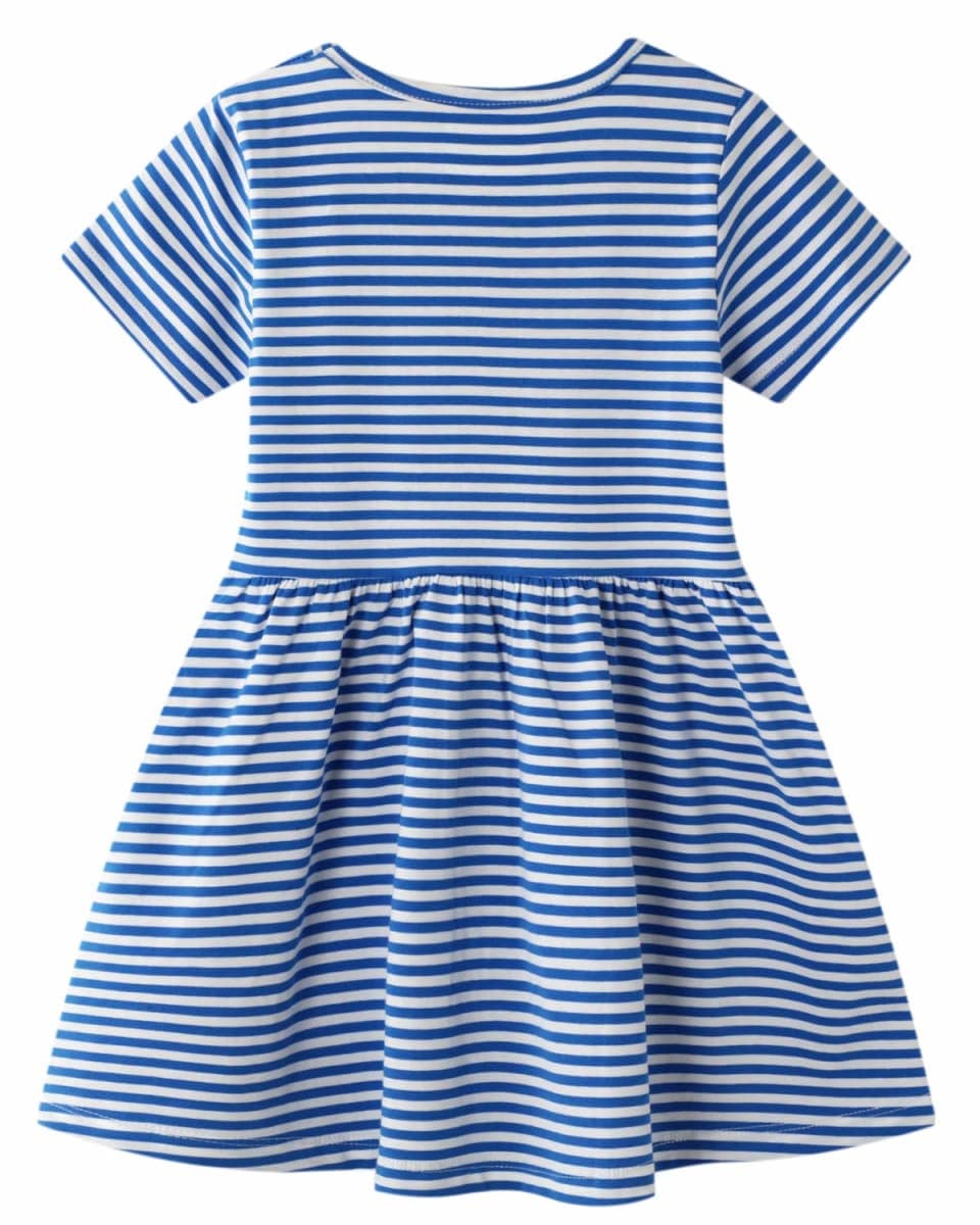Youlebao Girls Cotton Long Sleeve Casual Cartoon Appliques Striped Jersey Dresses, Ugds08, 6 Years thumbnail 3