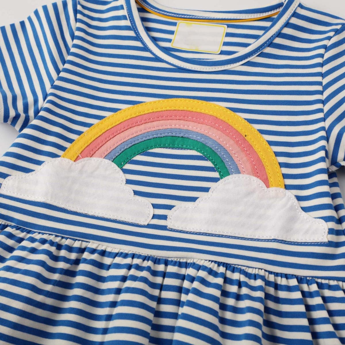 Youlebao Girls Cotton Long Sleeve Casual Cartoon Appliques Striped Jersey Dresses, Ugds08, 6 Years thumbnail 4