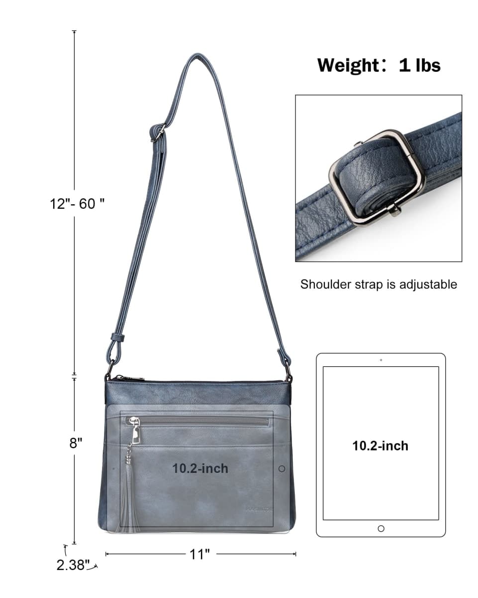 MASINTOR Crossbody Bags for Women, Lightweight Medium Crossbody Purse, Soft Leather Women's Shoulder Handbags with Tassel for Shopping or Travel thumbnail 4