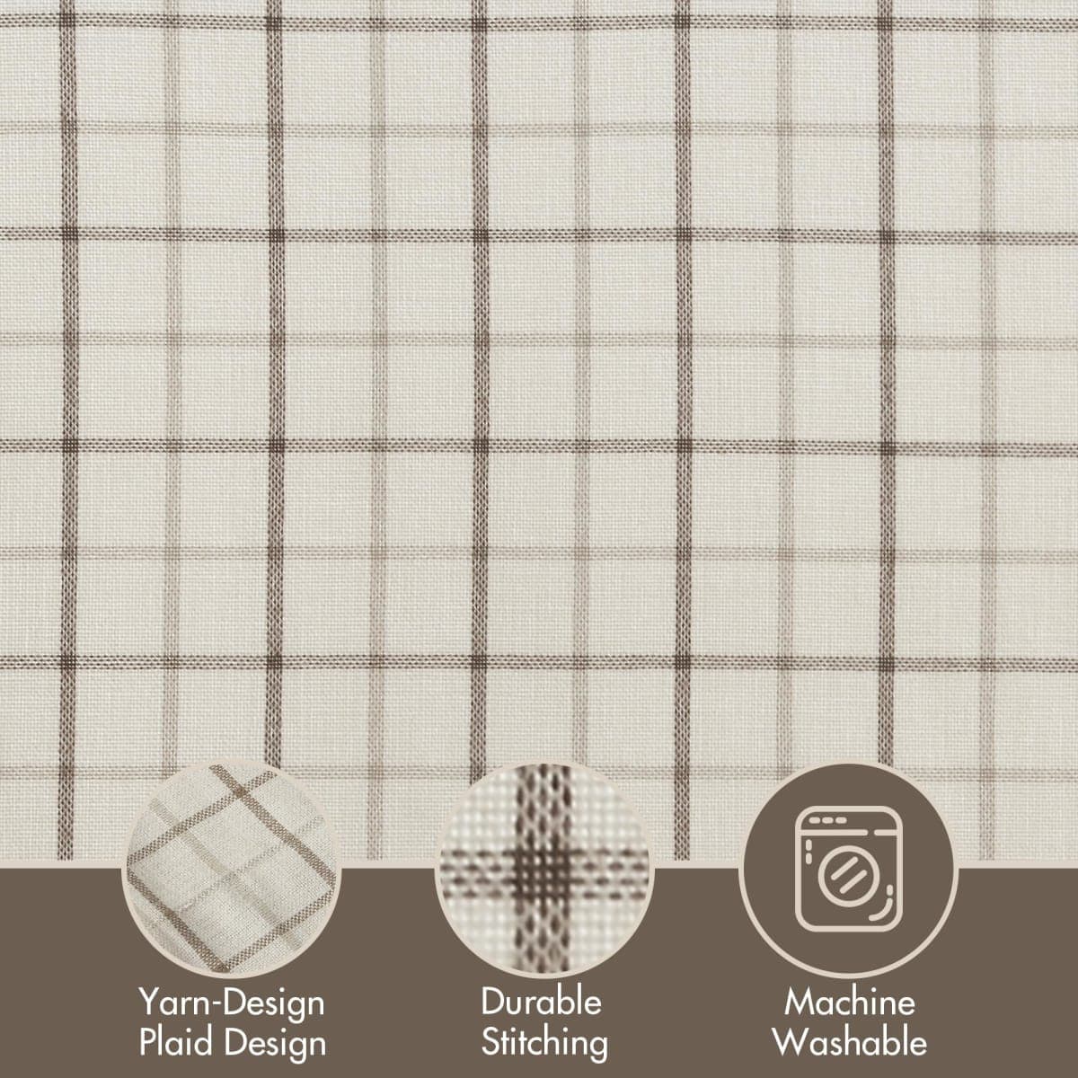 Madison Park Anaheim Cabin Plaid Curtain Window, Thermal Insulated Fleece Lining, Living Room Decor Room Darkening Drape for Bedroom, 1-Single Panel Pack, 50" x 84", Rod Pocket, Natural thumbnail 2