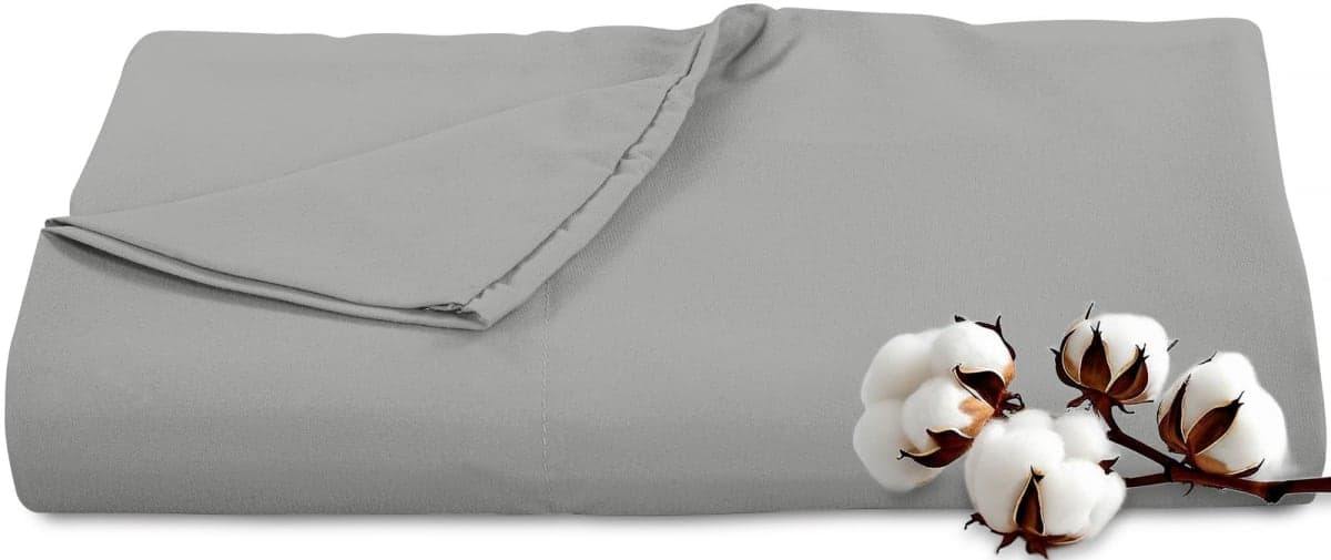 Royale Linens 300 Thread Count 100% Long Staple Combed Cotton Flat Sheet - Super Soft - Top Sheets - Full Flat Sheet Sold Separately - Breathable, Cool & Crisp Percale Sheets Only (Twin XL, Silver) — image 1