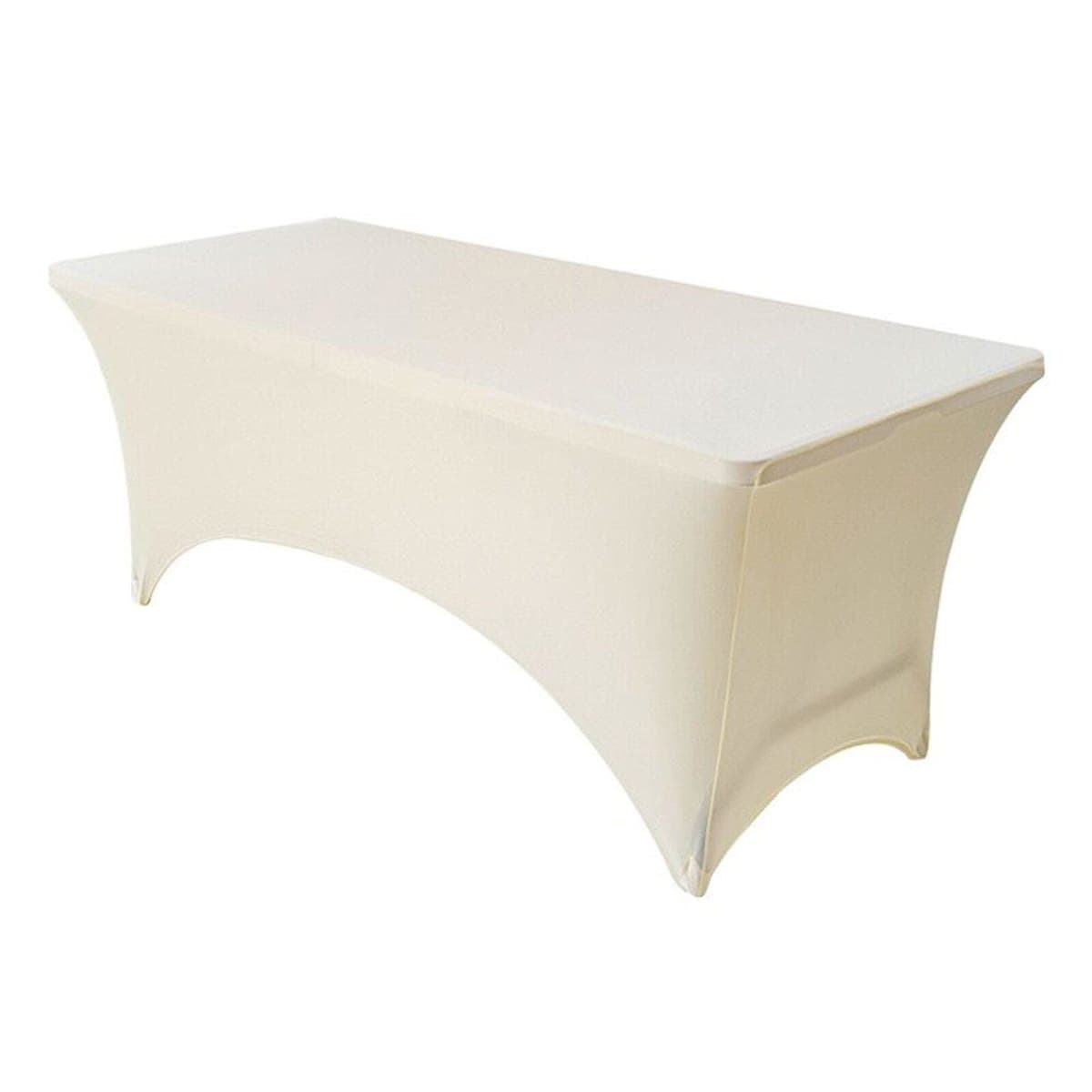 SSYAQRA Ivory 10FT Spandex Tablecloth for Rectangle Tables - Stretch Table Cover for Standard Folding Tables,Spandex Fitted Table Clothes for 10 Foot Rectangle Tables, Elastic Table Cover for Chritmas — image 1
