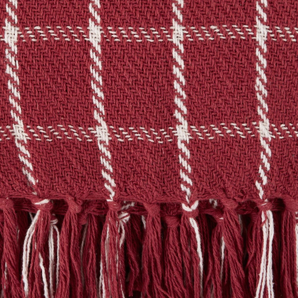 DII Transitional Checked Plaid Woven Throw, 50x60, Barn Red thumbnail 3