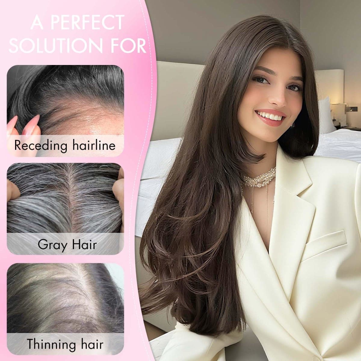 Isaic Hair Toppers for Women 24 Inch Synthetic Hair Pieces, 360° Clips In and Adjustable Bandage Layered Toppers, Toppers Hair Pieces Add Volume for Thinning Hair and Daily Use (Ombre Blonde) thumbnail 4