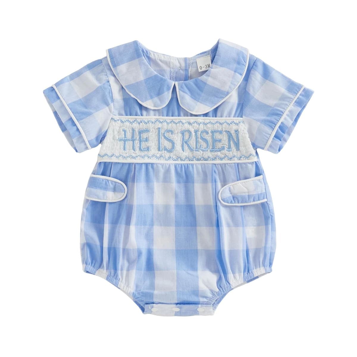 JLKGICF My First Easter Baby Boy Outfit Bunny Embroidery Sailor Collar Jumpsuit Romper Newborn Infant Boy Clothes, Blue, 12-18 Months — image 1