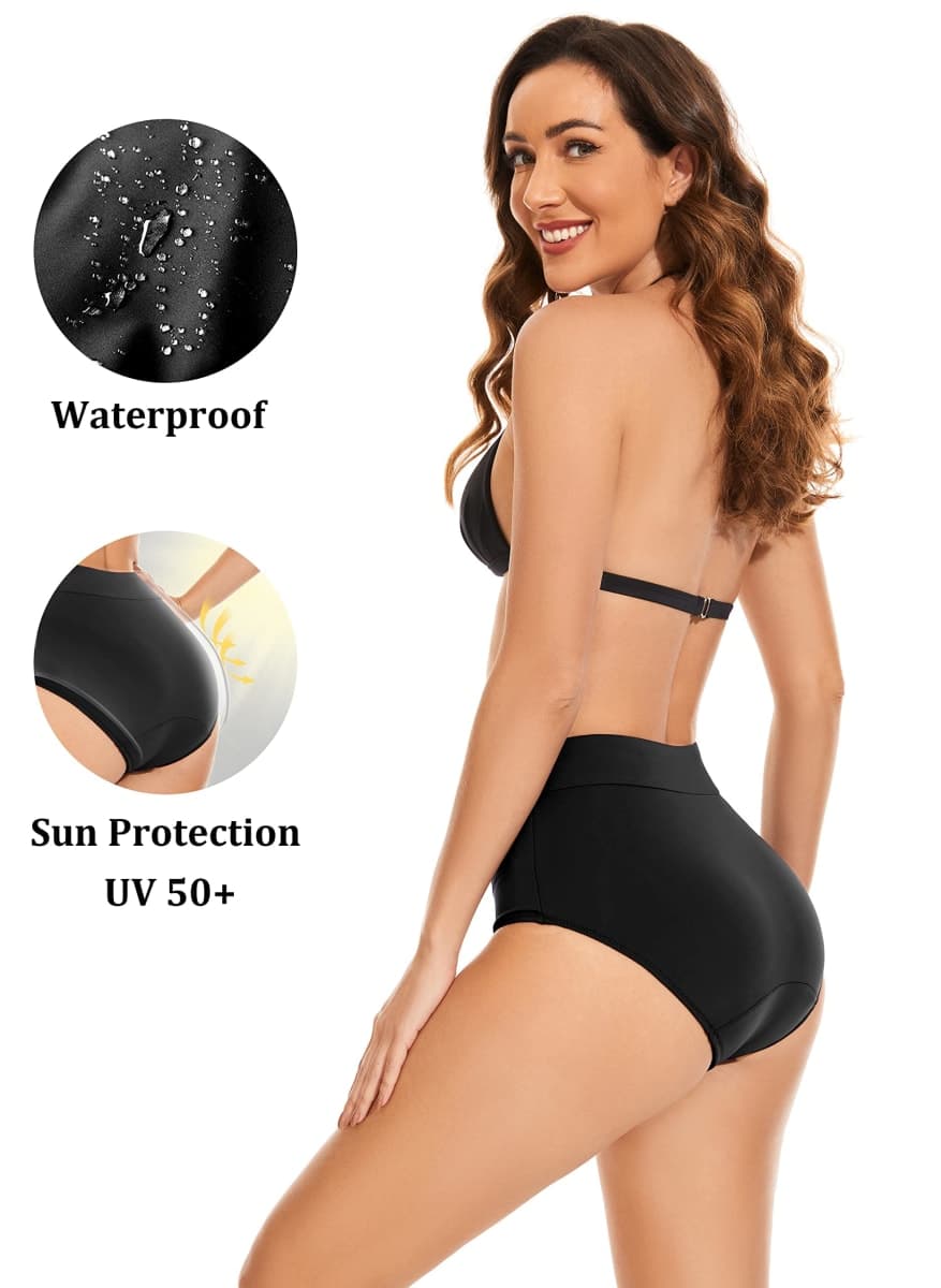 OVRUNS Period Swimwear Leakproof Bikini Brief Bottoms Waterproof Menstrual Swim Bottoms for Teens, Girls, Women Black XXL thumbnail 4